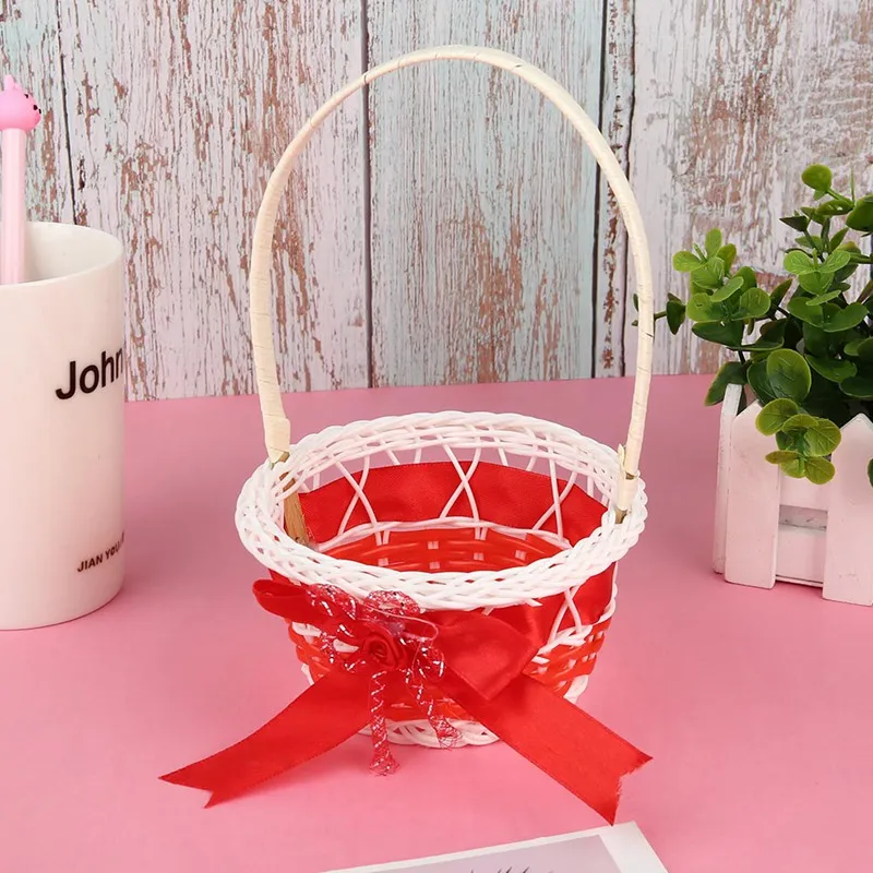 Mini Plastic Weaving Basket craft decor Simulate Fruit Rattan Storage Box For Cosmetics Tea Picnic Basket Organizer Handiwork