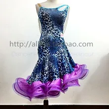 Латинской Танцевальный костюм и имитацией жемчужин; Соблазнительные без рукавов леопард, латино Танцы женское платье для латино-американских танцев одежды для конкурса танцов платья