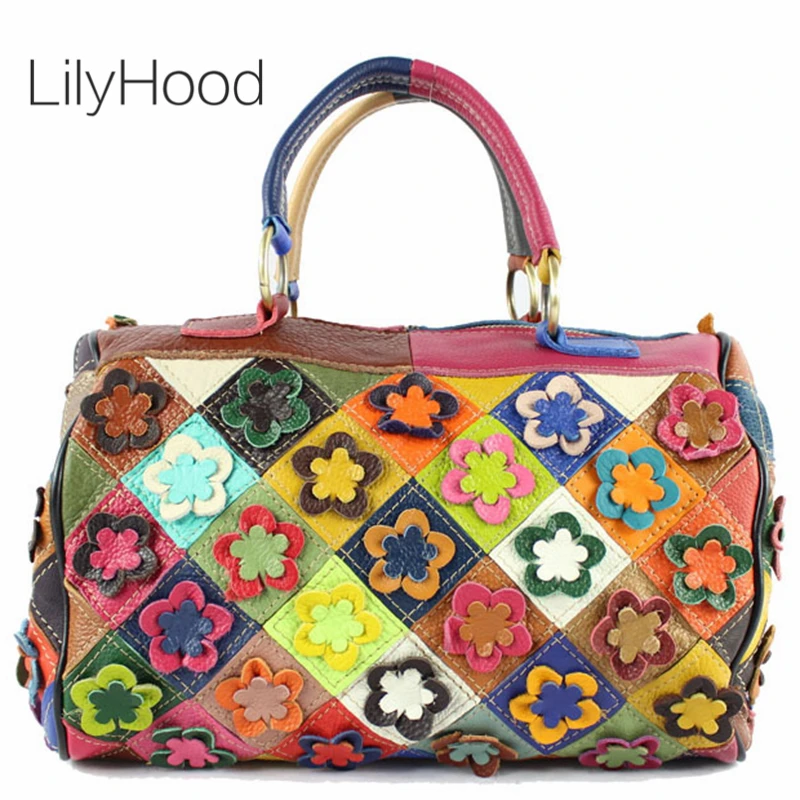 

Colorful Cow Leather Stachel Bag Female Fashion Designer Boston Handbag Casual Leisure Real Leather Crossbody Bag for Women
