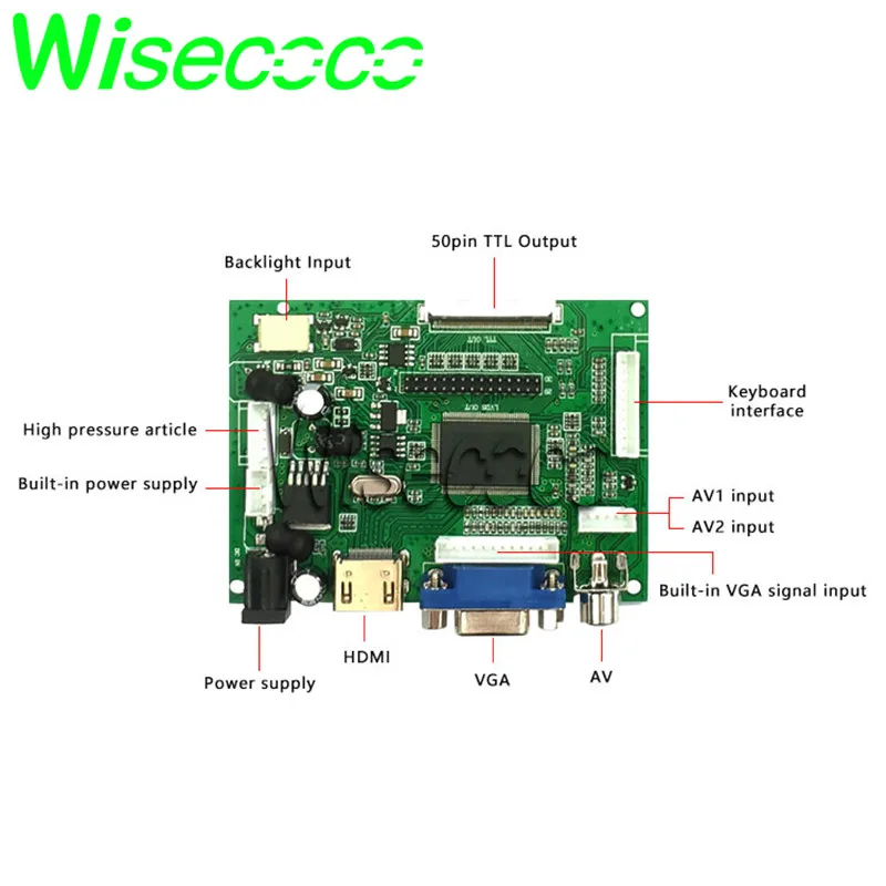 HDMI VGA 2AV 50 PIN драйвер платы ttl LVDS плата контроллера для HSD062IDW1-A00 HSD062IDW1-A01 HSD062IDW1-A02