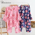 Женские японские кимоно Yukata, халаты, пижамные комплекты, хлопковое платье, шорты, штаны, ночная рубашка, одежда для сна, халат, одежда для отдыха, домашняя одежда