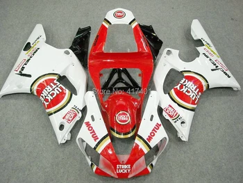 

Lucky strike red white fairing kit for Yamaha YZF-R1 00-01 YZF R1 00 01 YZF 1000 R1 2000 2001 #115d1 fairing parts +7gifts