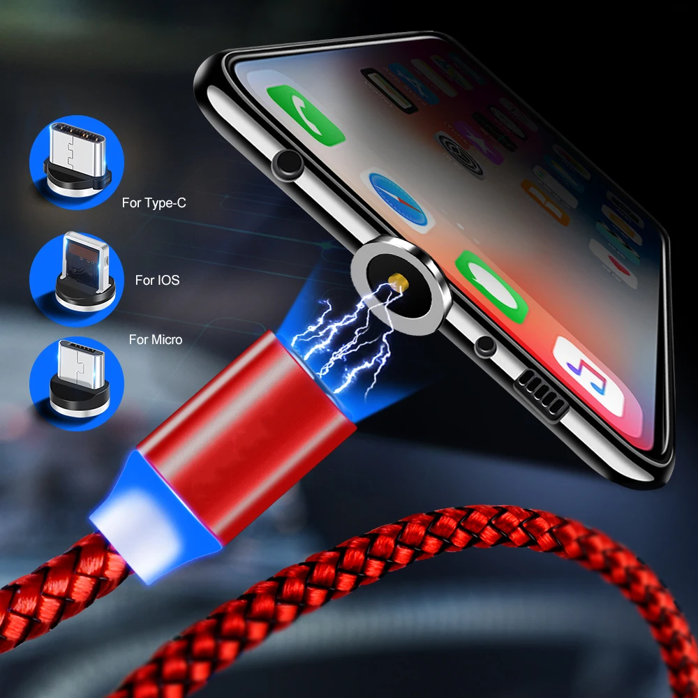 Магнитный Micro USB кабель для iPhone, samsung, huawei, магнитный кабель для зарядки и передачи данных, USB кабель для освещения, кабель для мобильного телефона