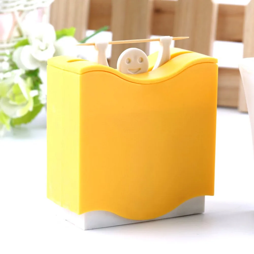 

Toothpick Holder Weight Lifter Box Automatic Bucket Tooth Pick Organizer Dispenser cure-dent Home Bar Table Decor Accessories