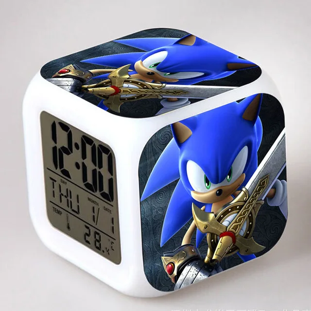 Sonic the Hedgehog светодиодный Будильник хвосты Miles Prower часы reloj despertador цифровые часы Dr. Robotnik horloge digitale Saat - Цвет: Армейский зеленый