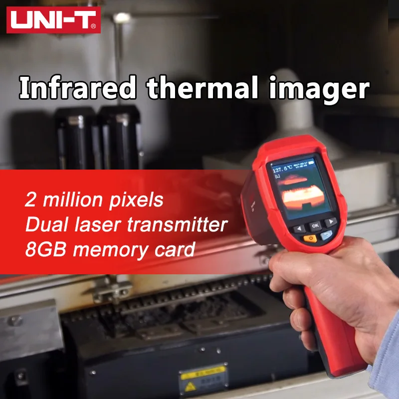 UNI-T UTi80 Ручной цифровой Инфракрасный Тепловизор камера промышленный визуальный термометр Двойной лазерный точечный 20:1 D: S