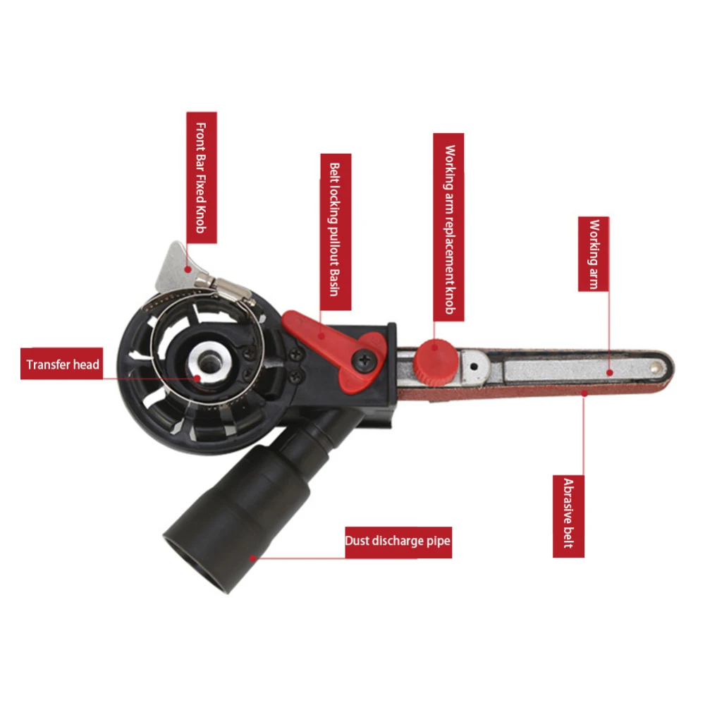 M14 Mini DIY Sander Belt Sanding Head Adapter Power Tool Part Drill Attachment Electric Drill Angle Grinder Machine M10 M14