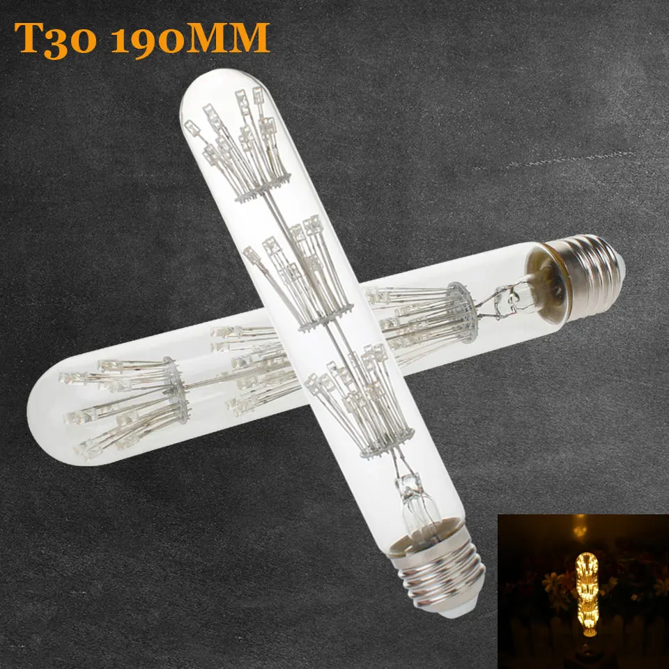 

T30 Diamond 3W 2200K Vintage LED Light Bulb Fireworks Starry Decorative For Pendant Lamp 220V 240V Home Lighting Warm White