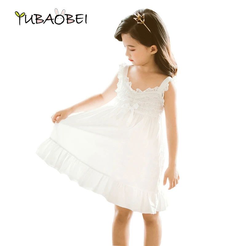 idioma Iniciativa Descolorar Vestido blanco de verano para niñas, ropa de encaje de algodón de calidad  para niños, traje de playa, Vestido corto de vacaciones Hawaiano sin  hombros|Vestidos| - AliExpress