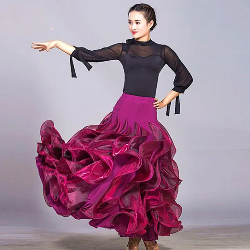 Испанское фламенко платья Румба бальное платье женские бальные танцевальные платья вальс вечернее платье Топ и юбочные танцевальные костюмы