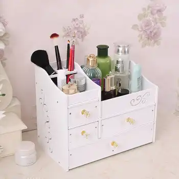 Cosmetic Container Storage Box Organizer Plastic Make Up Brush DIY Waterproof Desktop Storage Boxes Jewelry Case