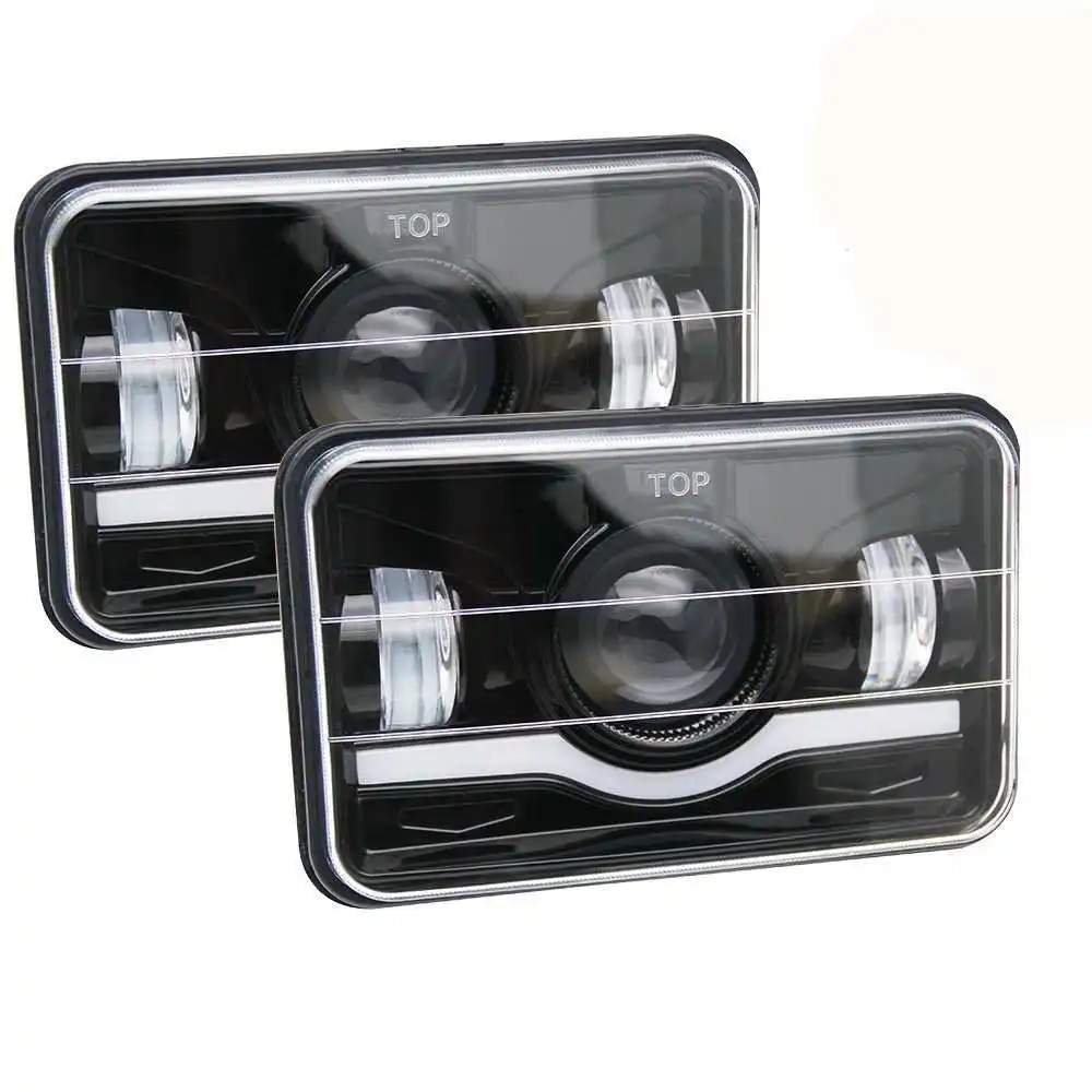 

1 Pair 4x6 45W LED Rectangular Headlight With DRL for Jeep Wrangler Car Trucks Square Headlight