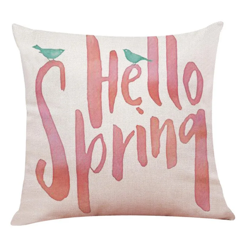 Cojines decorativos para диван Hello SpringLetter кровать украшение для дома фестиваль подушки