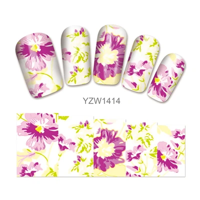 YZWLE, 1 лист, на выбор, переводные наклейки для ногтей, водяные наклейки, сделай сам, украшения для ногтей, инструменты для ногтей красоты - Цвет: YZW1414