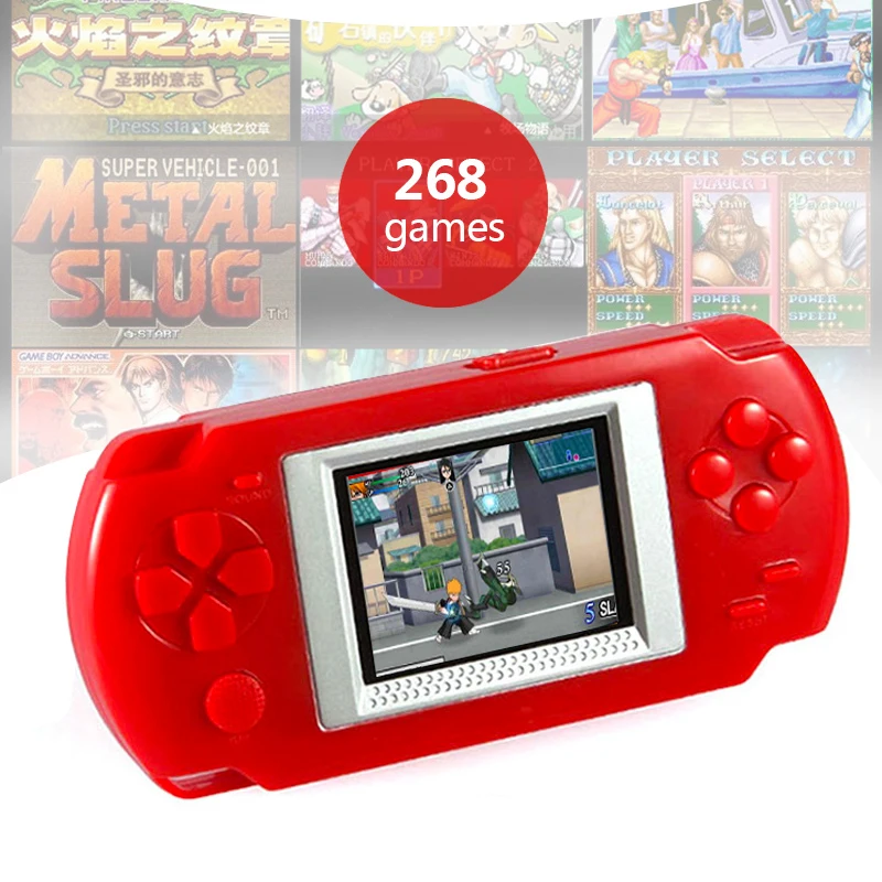 Игровая консоль с 268 различных игр 2 дюймов Экран ребенка 502 Цвет Экран Дисплей портативными игровыми консолями игровой плеер лучший подарок