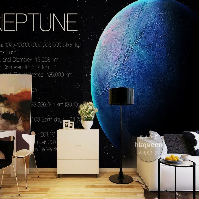 Free Shipping Solar System Neptune Blue Planet Ktv Backdrop