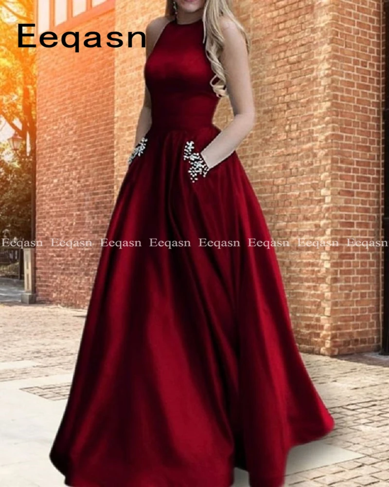 womens long burgundy dress