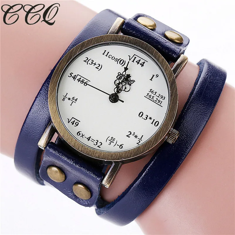 

Brand Fashion Vintage Creative Leather Math Formula Equation Watch Casual Women Bracelet Quartz Watch Relogio Feminino mujer