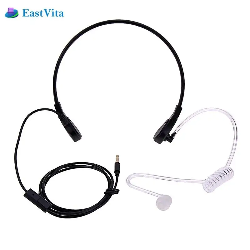EastVita 3.5mm wired Throat Mic Headphones Covert Acoustic Tube