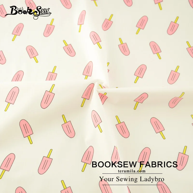 Домашний текстиль booksew хлопковая саржевая ткань розовый дизайн мороженого Мягкая стеганая ткань для вышивания кукол для простыни детское постельное белье кукла