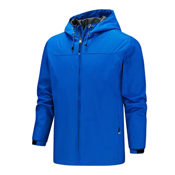 Горные мужские весенне-осенние куртки для активного отдыха, спортивные походные ветровки для альпинизма, кемпинга, треккинга с капюшоном, одноцветные пальто VA428 - Цвет: Men Royal Blue