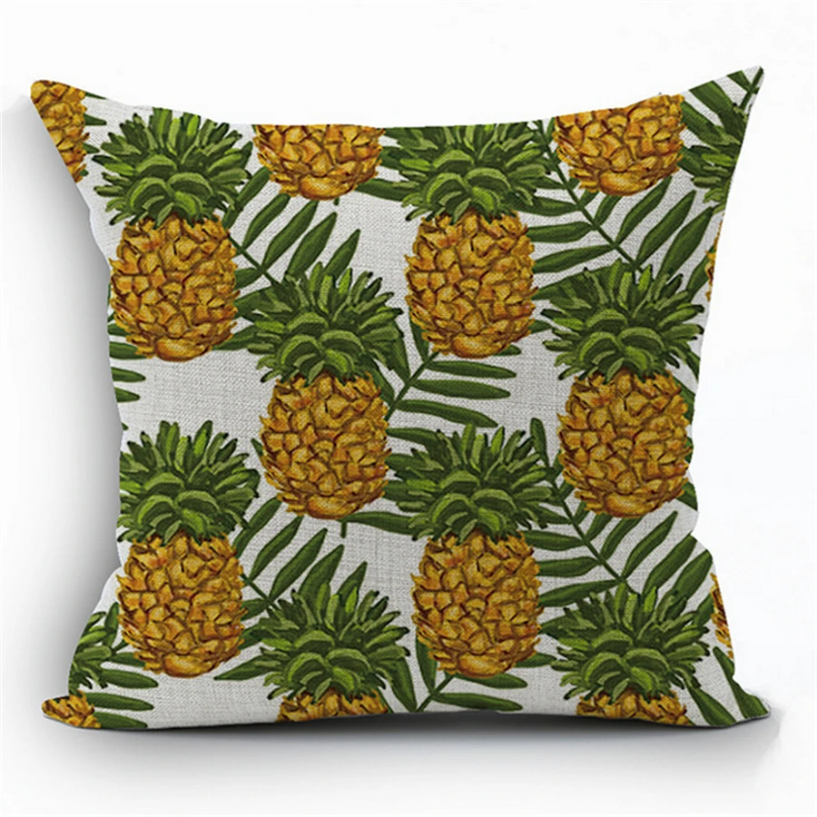 Pineapple Flower Fruit Tropical Decorative Pillow Geometric Vintage
