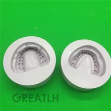 2 шт. силиконовые фиолетовый гипс стоматологический модель плесень Edentulous челюсти полный блок полости с отверстием