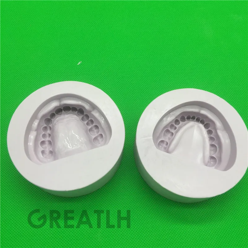 

2pc Silicone purple Dental Plaster Model Mold Mould of Edentulous Jaw Complete Cavity Block with hole