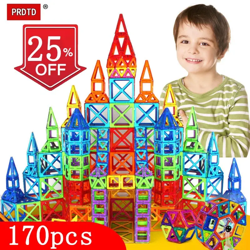

42-298pcs Magical Magnet Magnetic Designer Construction Set Model & Building Blocks Toy Plastic Magnetic Blocks Toys For Kids