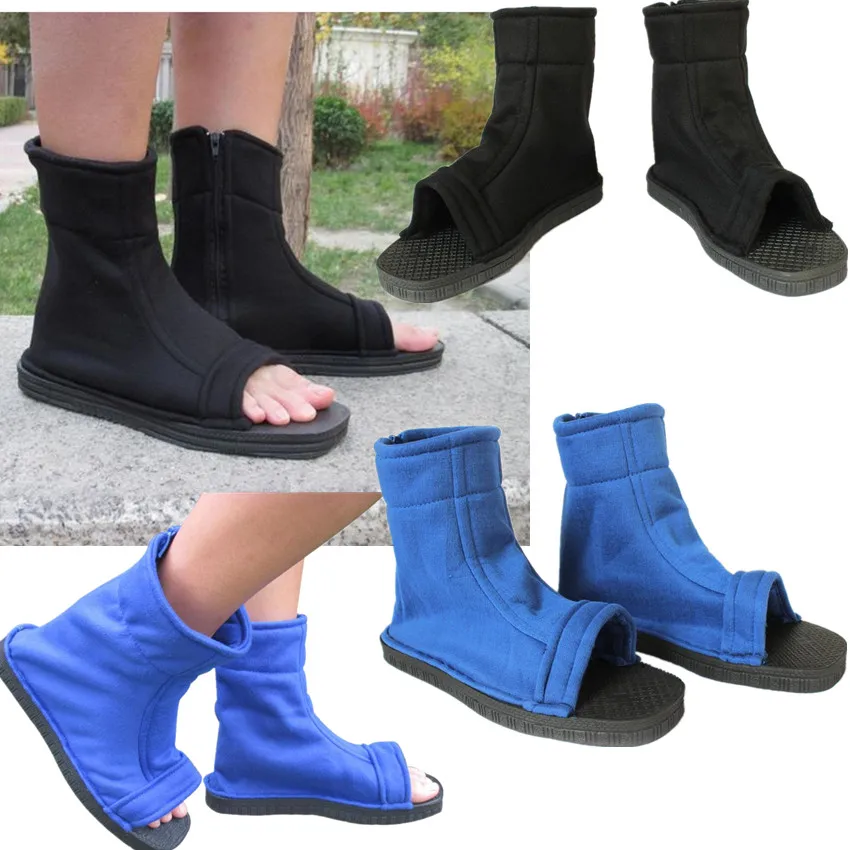 

Anime Naruto Konoha Ninja Village Cosplay Costumes Shoes Black Blue Sandals Boots Unisex Halloween Party Shoes