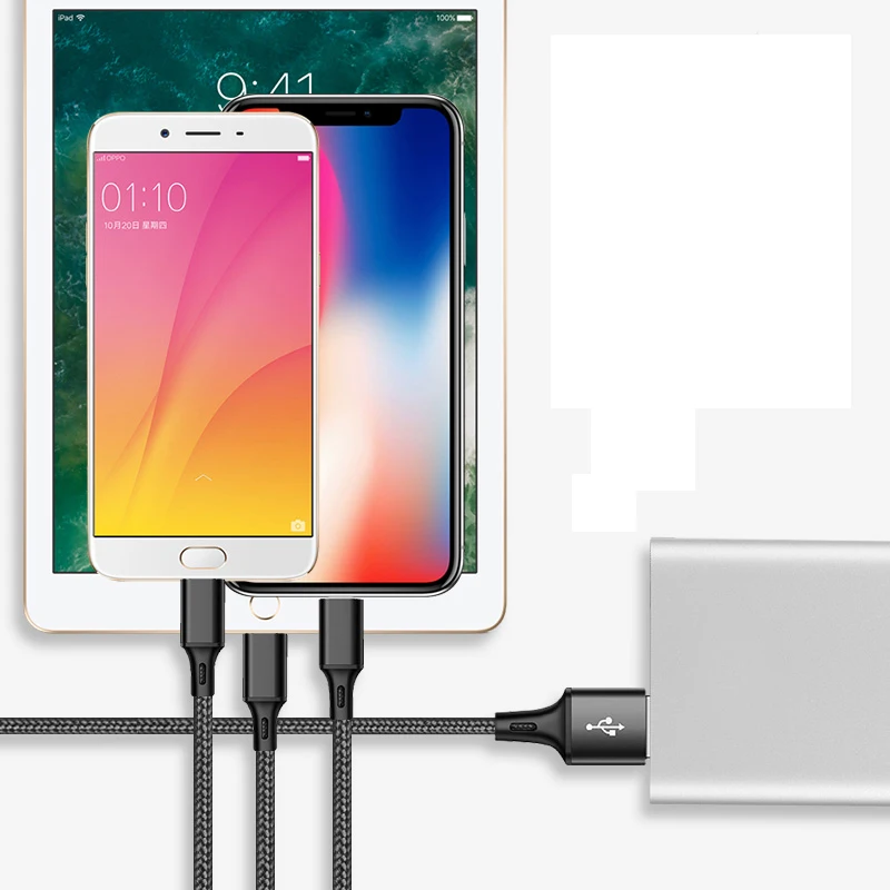 Suntaiho 3 в 1 USB кабель для iPhone Xs Max 8 7 зарядное устройство для мобильного телефона Micro usb type C зарядное устройство кабель для samsung Redmi note 7