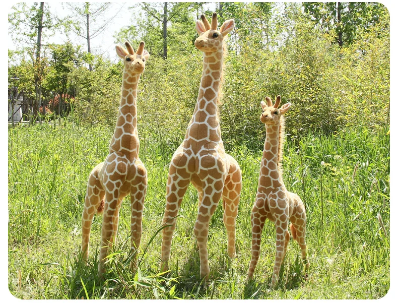 Dorimytrader Jumbo 140cm Soft Emulational Forest Animal Giraffe Plush Toy 55'' Large Stuffed Animal Giraffes Children Gift DY60689(16)
