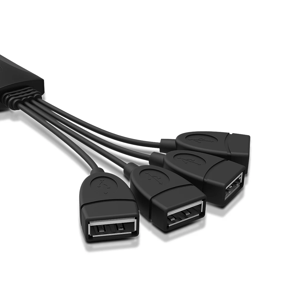 4 порта USB 2,0 usb-хаб кабель для зарядки разъём адаптер для смартфона компьютера планшета ПК мышь данных USB кабель