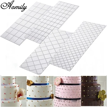 

Aomily 4Pcs/Set Rattan Lattices Fondant Cake Molds Transparent Plastic Textured Sugar Crafts Sheet DIY Baking Decorating Tools
