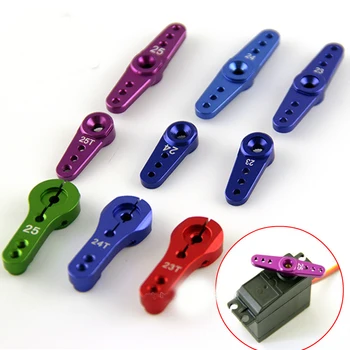 

3PCS 23T/24T/25T Aluminum Steering Gear Arm Colorful Swing Arm M3 Screw Hole L 35.5mm Suspension Arm Parts for RC Boat/Car Model