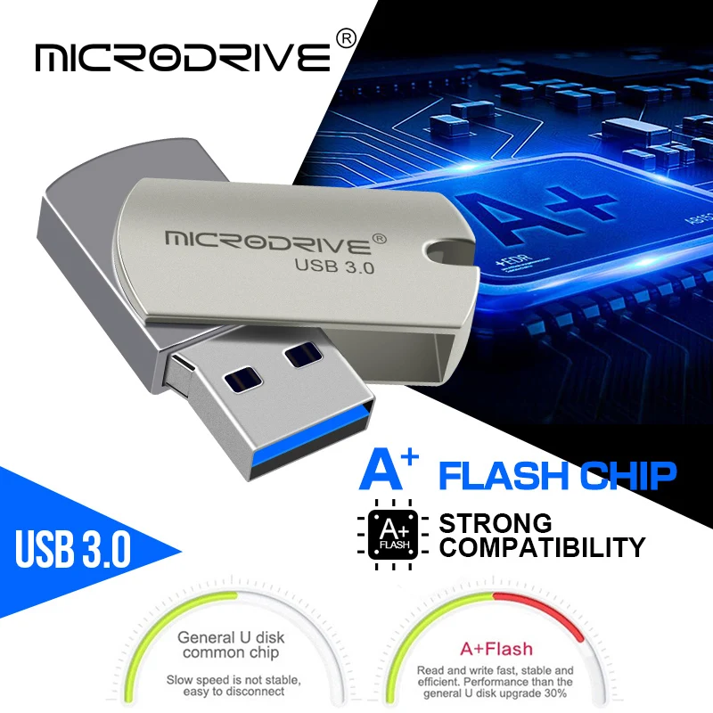 Портативный металлический флеш-накопитель usb3.0, флеш-накопитель 64 ГБ, 32 ГБ, 16 ГБ, 8 ГБ, 4 Гб, флеш-накопитель mini usb 3,0, флеш-накопитель 128 ГБ