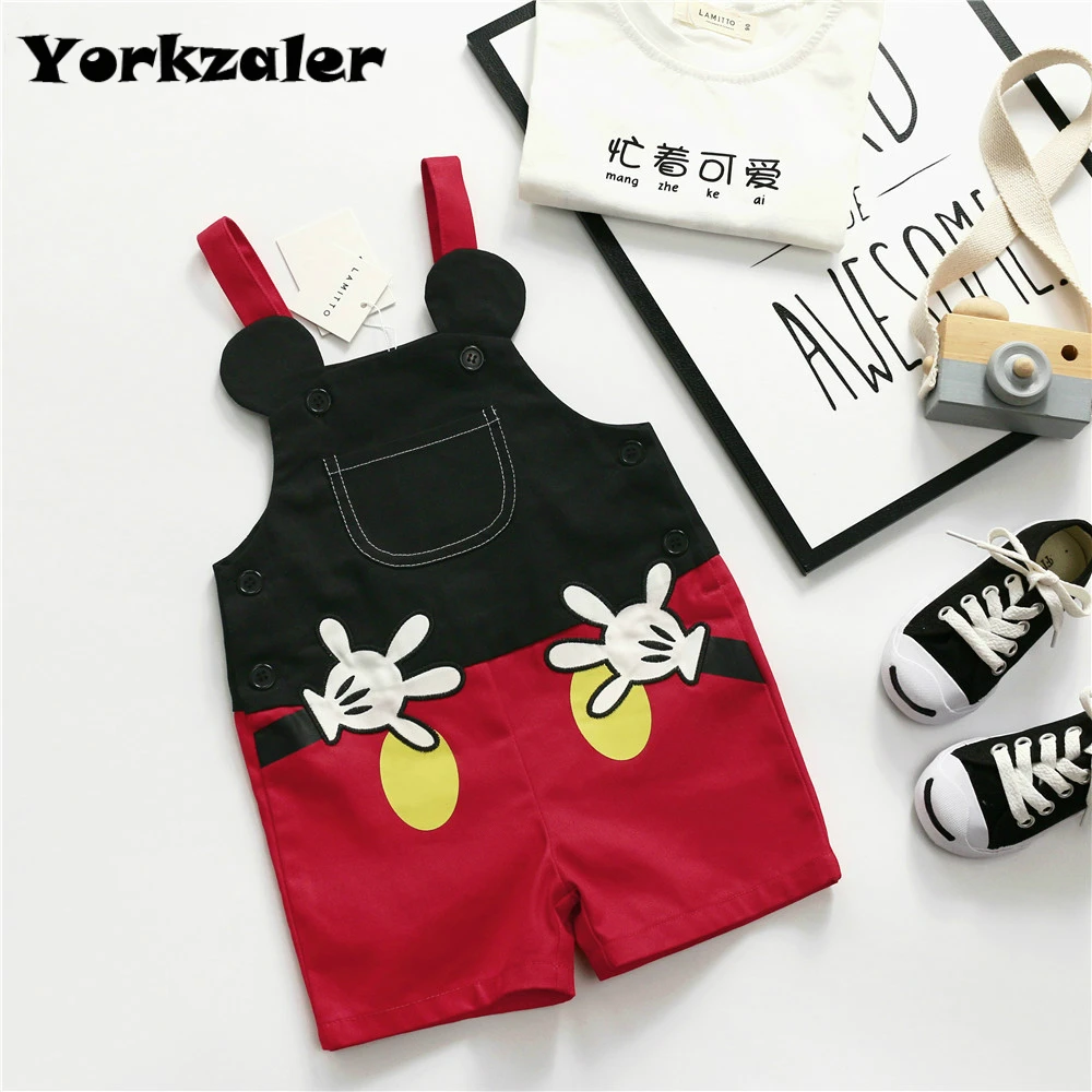 

baby kids overall fashion boys mickey pants girls cotton overalls new lovely summer outfits cute children's wear