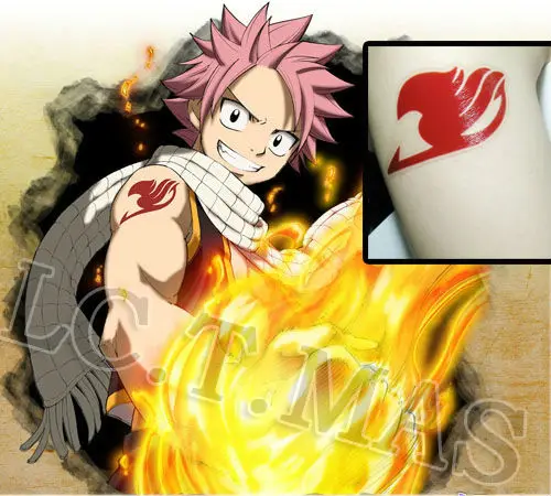 New Cosplay Rare Fairy Tail Natsu Dragneel Tattoo Sign Necklace Red Free Gift Red Tattoo Sign Design Sign Catnecklace Dress Aliexpress