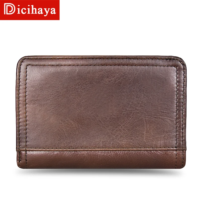 DICIHAYA новый мужской кошелек 100% натуральная кожа короткий винтажный коровья