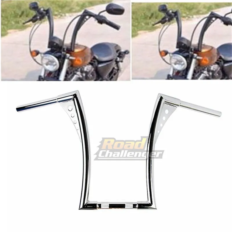 Ape вешалки руль 1" Rise Custom черный мотоцикл 1-1/4" Fat Bars Ручка Бар подходит для Harley DurableSoftail FLST FXST