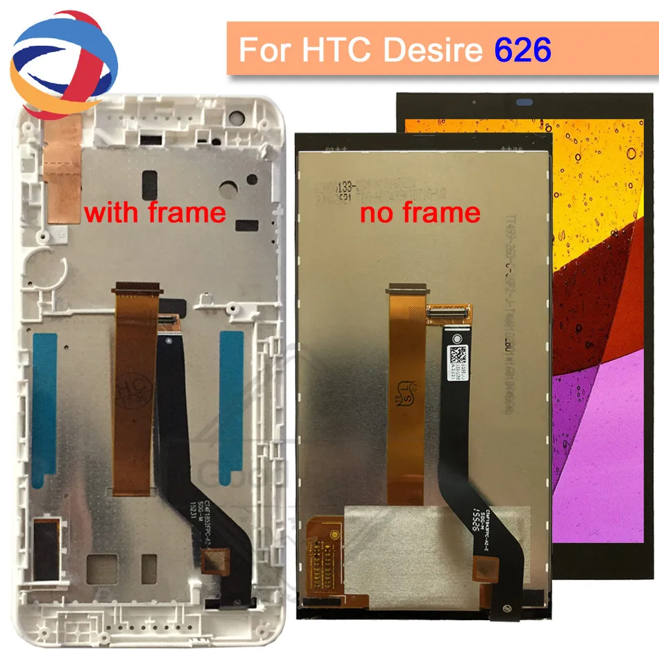 

For HTC Desire 626 LCD Display Touch Screen Digitizer Assembly 626G 626W Replacement Parts For HTC D626 LCD with frame