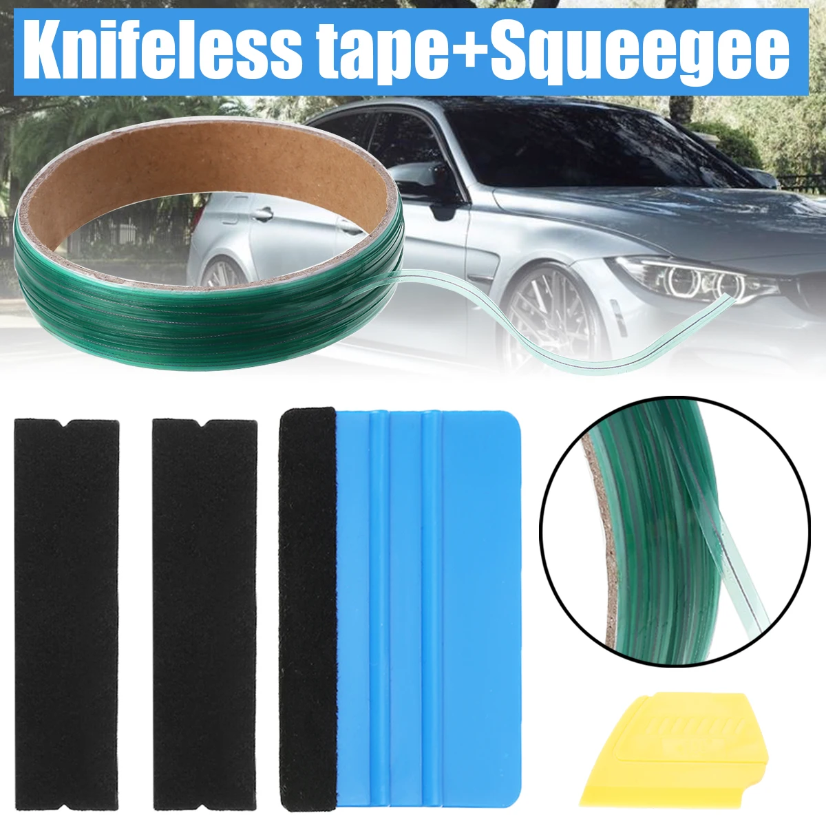 

Mayitr 1set 10M Finish Line Cutting Tape + Squeegee Kit For Car Vinyl Wrapping Film Tool Accessories