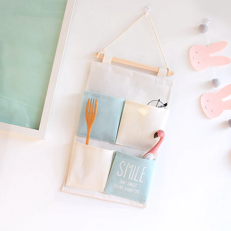 

Canvas Pocket Hanging Organizers Wall Door Closet Decor Storage Bags Clothes Hanger Home Bathroom Wardrobe Organization Items