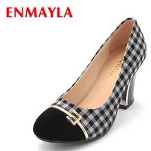 ENMAYER Women's pumps, New  autumn high-heeled shoes sexy retro platform 8cm princess thin heels single shoes hot sale