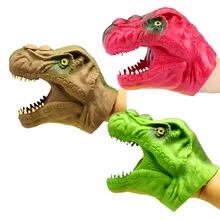 Мягкая виниловая TPR ручная кукла динозавр голова животного куклы для театра марионеток детские игрушки подарок динозавр детские игрушки ручные марионетки