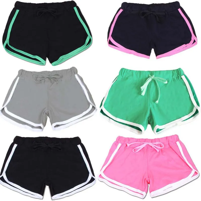 Running Shorts Waist Fast Drying Drawstring Women Sport Running Shorts Anti Emptied Cotton Contrast Correndo Shorts GYM Yoga