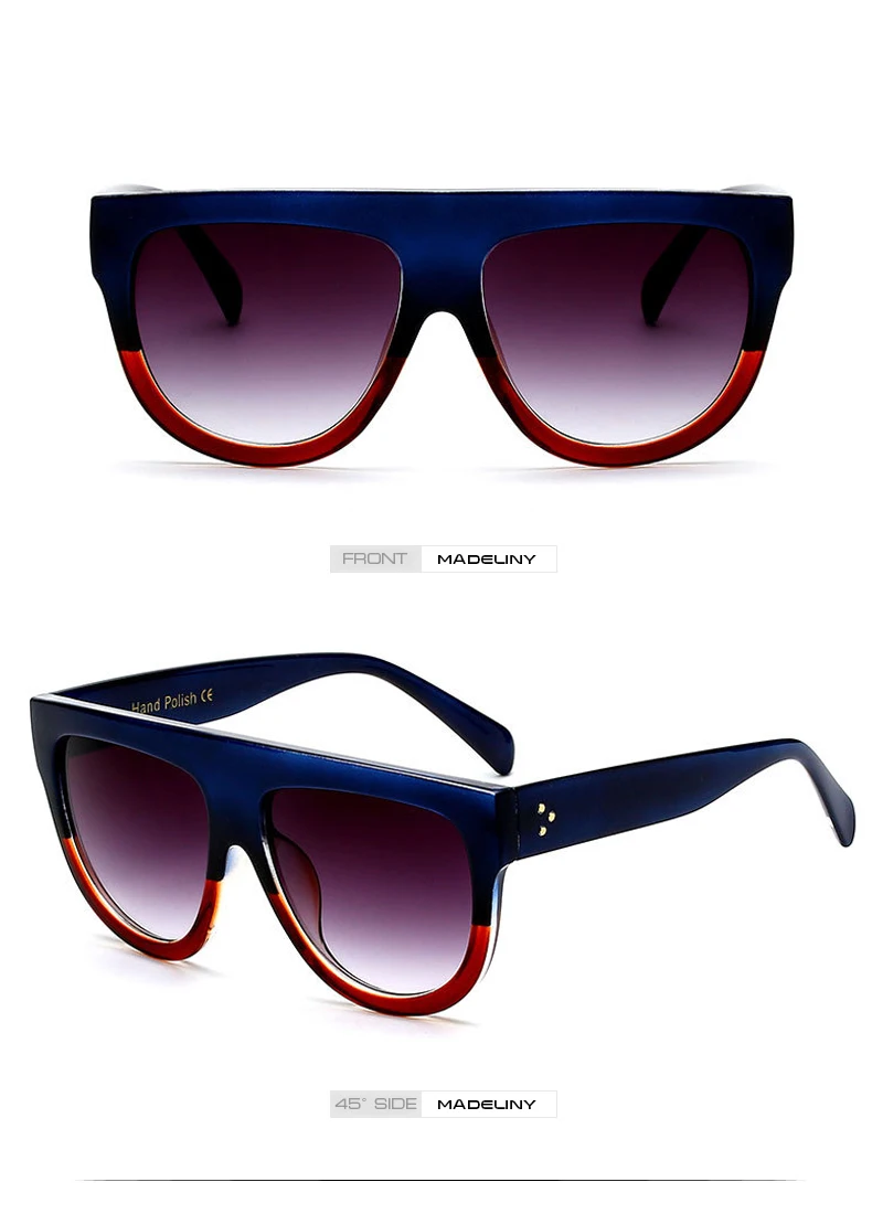 MADELINY, новинка, винтажные негабаритные солнцезащитные очки, женские, Роскошные, дизайнерские, плоский верх, солнцезащитные очки, кошачий глаз, очки Lentes De Sol Mujer MA101