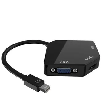 

Free shipping Mini DP Displayport Thunderbolt to HDMI DVI VGA Adapter for Apple MacBook Black