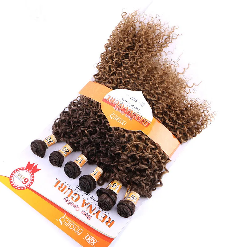 Cabelo Encaracolado Trama Do Cabelo Sintético Resistência Ao Calor Feixes tecer