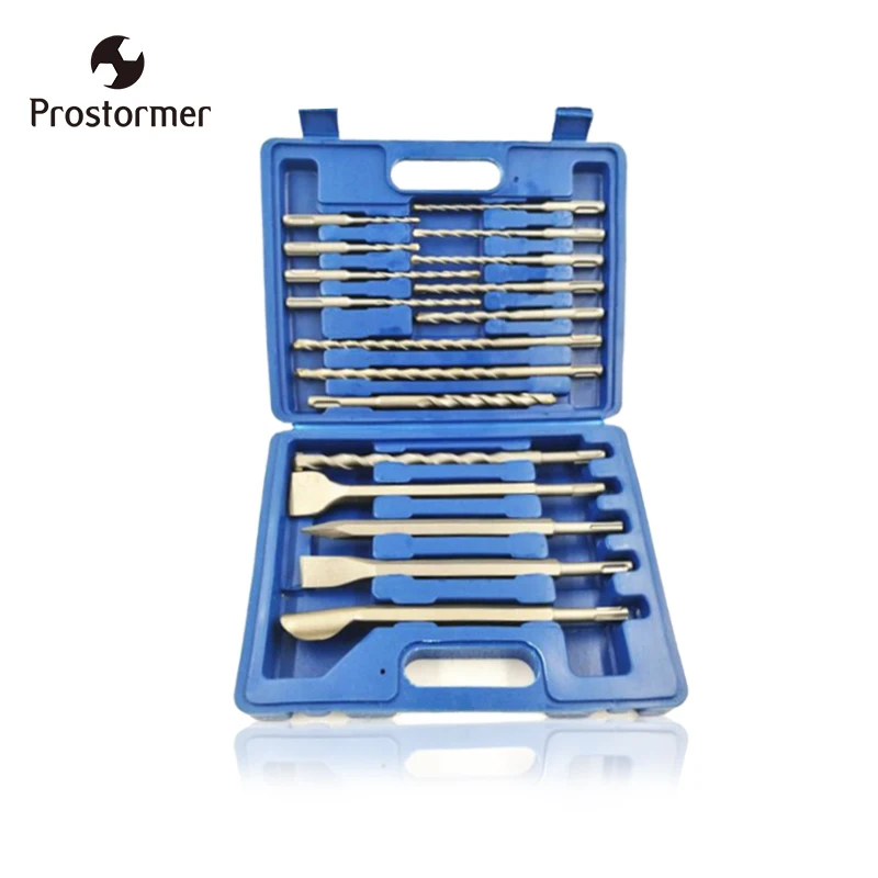 

Prostormer 17pcs Drill Bits and Chisels Set for Electric Rotary Hammers Concrete Drilling Bits Power Tools Electric Hammer Drill